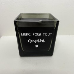 Personnalisable : BOUGIE NOIRE PARFUMEE CARREE